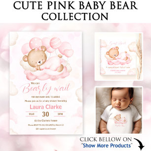 We Can Bearly Wait Baby Shower Diaper Raffle Card