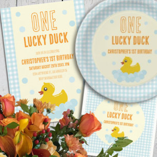 Duck 1st Birthday Napkin