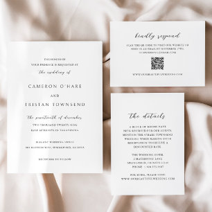 Simple Black and White Clean Wedding Enclosure Card