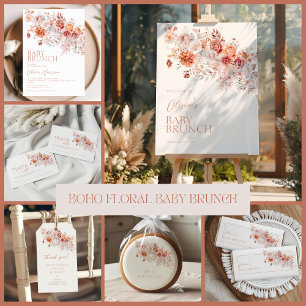 Boho Floral Baby Brunch Paper Plate