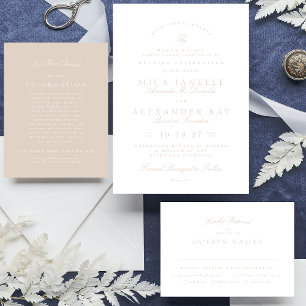 Formal Classic Blush Pink Calligraphy Wedding RSVP Card