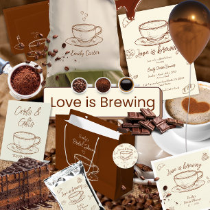Love is Brewing Coffee Bridal Shower Invitation