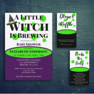 Little Baby is Brewing Halloween Baby Shower Invitation