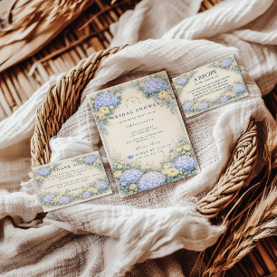 Dusty Blue Hydrangea Garden Bridal Shower Invitation