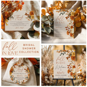 Fall In Love Watercolor Rustic Earth Bridal Shower Invitation