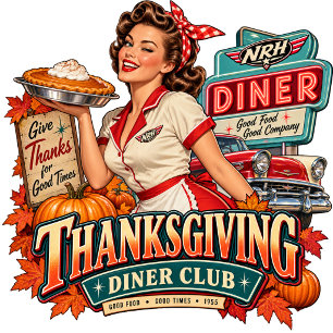 Thanksgiving Diner Club Vintage 1950s Women's T-Sh T-Shirt