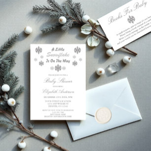 A Little Snowflake Is On The Way Baby Shower Invitation
