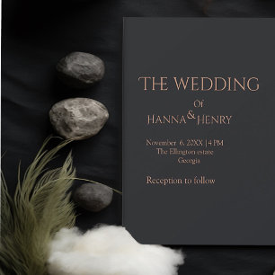 elegant Black  rose gold Modern  Card