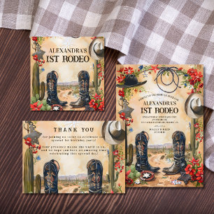 Rustic Cowboy 1st Rodeo Birthday Paper Plate