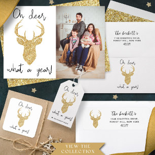 Oh Deer, What A Year! Funny Christmas Holiday Card