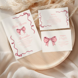 Pink Bow Baby Shower Paper Cups