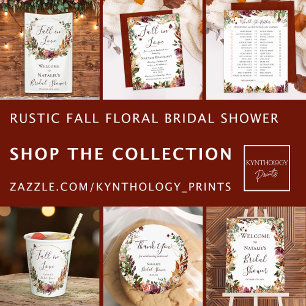 Fall in Love Autumn Bridal Shower Invitation