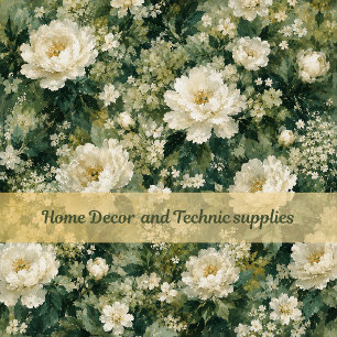 Forest Green Romantic floral Bloom home décor  Cushion