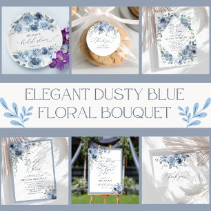 Blue and White Floral Paper Plate