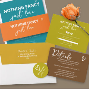 Nothing Fancy Just Love Groovy Green Wedding Classic Round Sticker