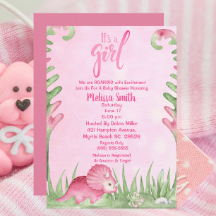 Personalized Cute Pink Dinosaur  