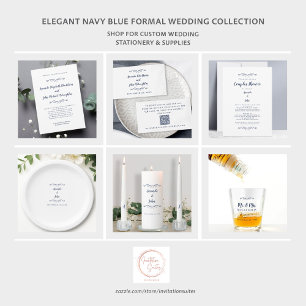 Couples Shower Wedding Party Classic Navy Blue Invitation