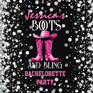 Pink Boots and Bling Bachelorette Party T-Shirt