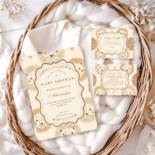 Neutral Safari Lion Baby Shower Diapper Raffle Enclosure Card