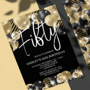 Black Gold 50th Birthday Welcome Banner