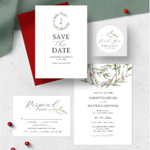 Minimalistic Monogram Save The Date