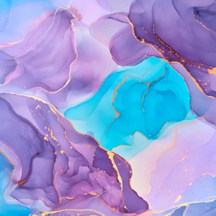 Purple Teal Ethereal Alcohol Ink Couples Shower Invitation