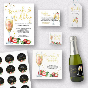 Bridal Shower Strawberries and Flowers Classic Round Sticker