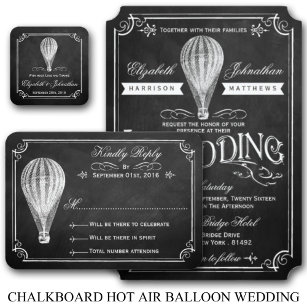 The Chalkboard Hot Air Balloon Wedding Collection Invitation