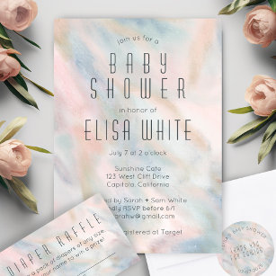 Pastel Abstract Elegant Chic CUSTOM BABY SHOWER Invitation Postcard