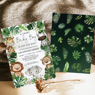 What's in Your Purse Jungle Baby Shower Game Card