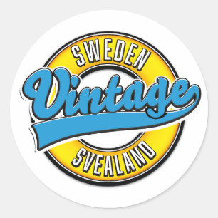 Svealand Sweden Vintage style logo Classic Round Sticker