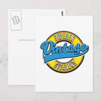 Svealand Sweden Vintage style logo Postcard