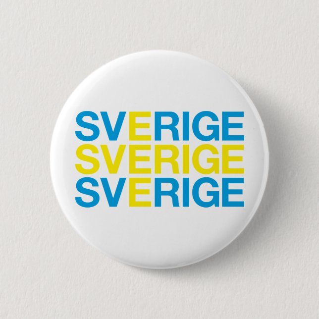 SVERIGE 6 CM ROUND BADGE (Front)