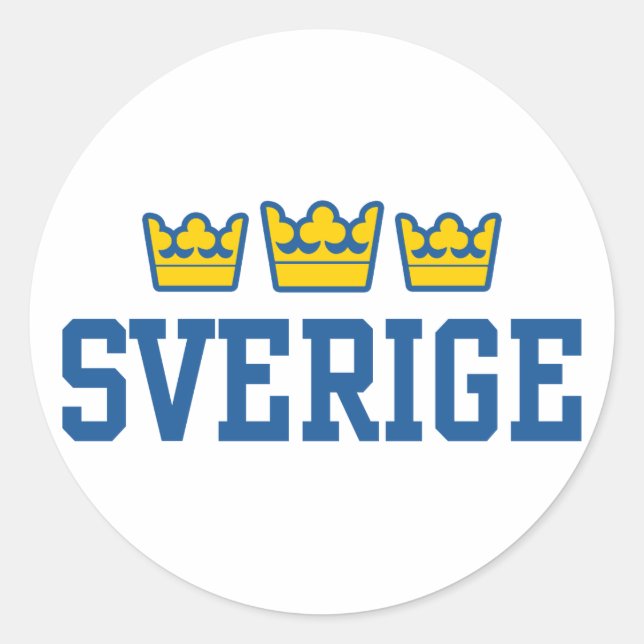 Sverige Classic Round Sticker (Front)