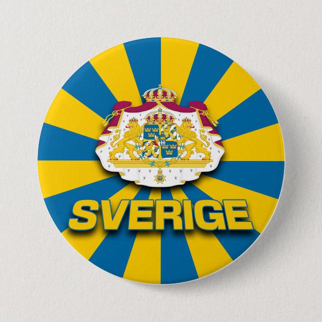 Sverige Coat of Arms 7.5 Cm Round Badge (Front)