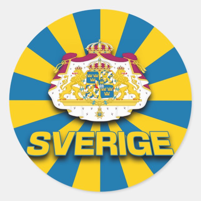 Sverige Coat of Arms Classic Round Sticker (Front)
