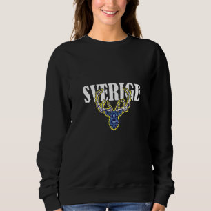 Sverige Elk Sweden Flag Country Moose Swedish Nord Sweatshirt
