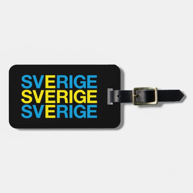 SVERIGE Flag Luggage Tag (Front Horizontal)