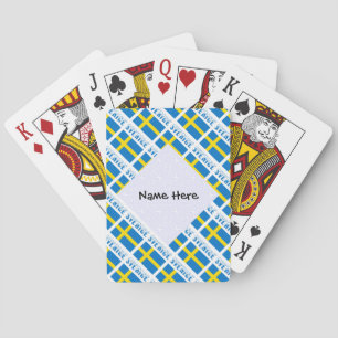 Sverige och Svensk Flagga Kaklade Personalized  Playing Cards