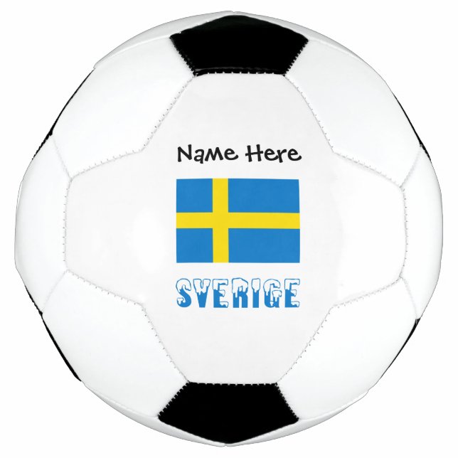 Sverige och Svenska Flagge Personalised Football (Front)