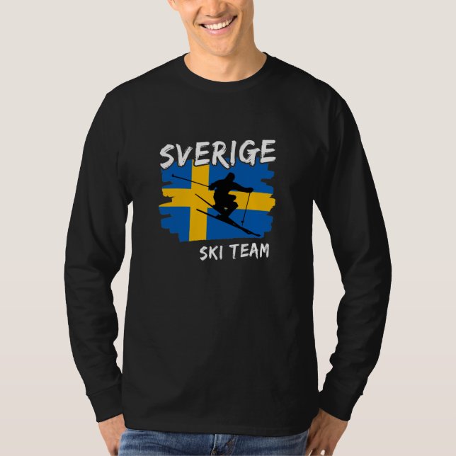 Sverige Ski  T-Shirt (Front)