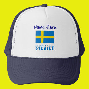Sverige Svensk Flagga Blue Personalised Trucker Hat