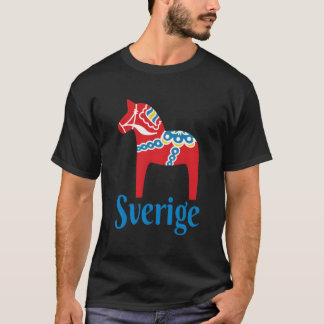Sverige Sweden Swedish Dala Horse Dalecarlian Hors T-Shirt