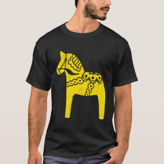 Sverige Sweden Swedish Dala Horse Yellow Dalahost T-Shirt