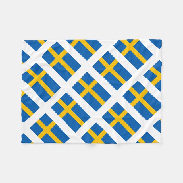 Sverige Sweden Swedish Flag Fleece Blanket (Front (Horizontal))