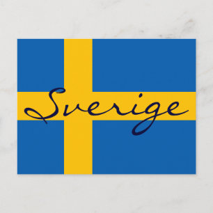 Sverige Sweden Swedish Flag Postcard