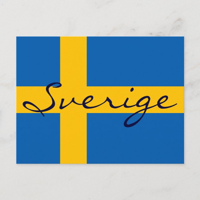 Sverige Sweden Swedish Flag Postcard (Front)