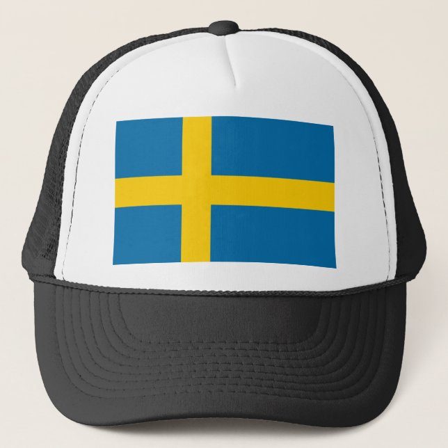 Sveriges Flagga - Flag of Sweden - Swedish Flag Trucker Hat (Front)