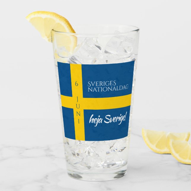 Sveriges Nationaldag Swedish National Day Flag Glass (Front Ice)