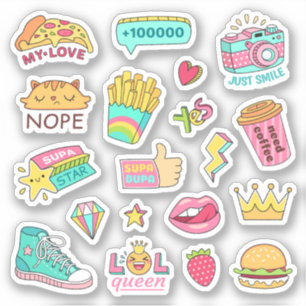 SVG Designs Bundle Random Doodle Stickers Sheet